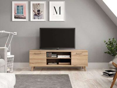 Mueble TV nórdico con estantes