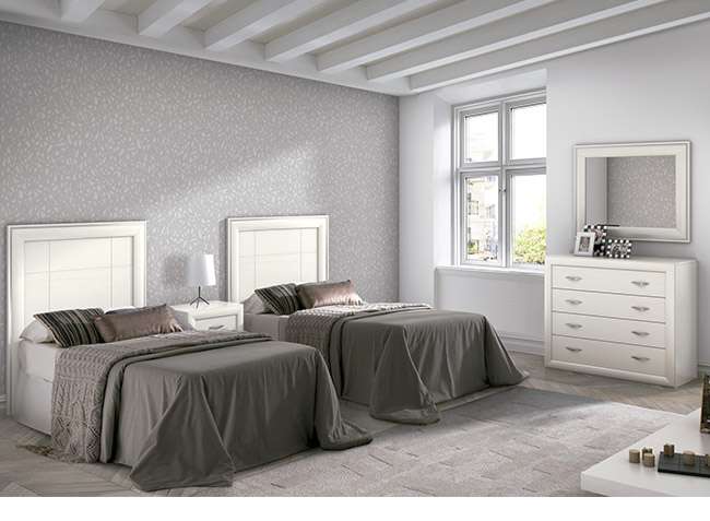 Cabecero blanco y clasico para cama de 90 cm