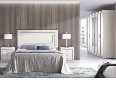 Muebles clásicos blancos para dormitorio de matrimonio