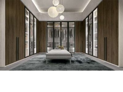 Armario vestidor con puertas de cristal
