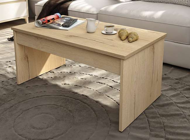mesa de centro color madera pino