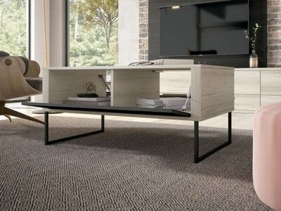 Mesa de centro con dos puertas abatibles