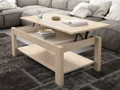 Mesa de centro elevable color madera pino