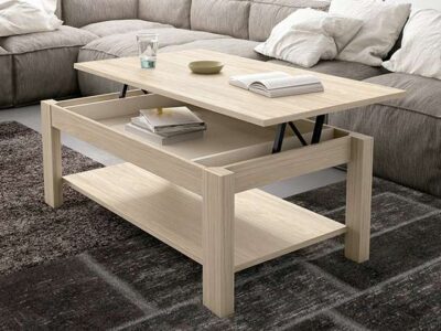 mesa baja elevable madera natural