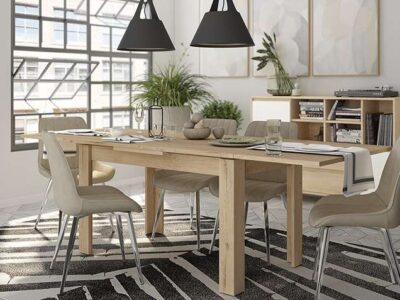 Mesa extensible para comedor color pino