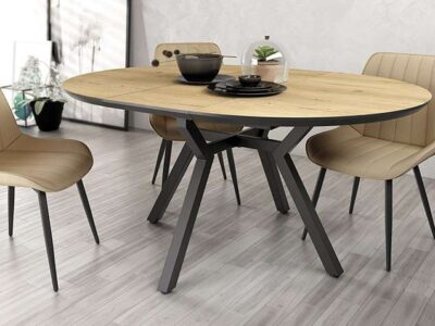 Mesa redonda extensible para comedor