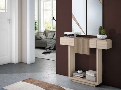 Mueble recibidor madera estrecho