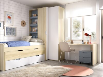 Composicion de dormitorio juvenil con compacto