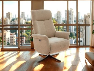 363 SILLÓN RELAX GIRATORIO MOD. CRETA, 259 P. Sillón Relax Giratorio mod. Creta con enfoque relax para disfrutar de una sentada cómoda y adaptable.