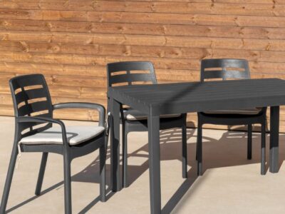 241- Silla Borneo. Silla apilable de exterior con brazos