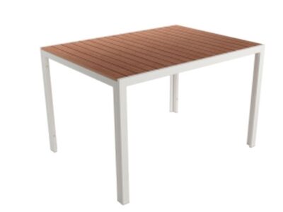 076- Mesa Marea. Mesa de terraza con acabado efecto madera