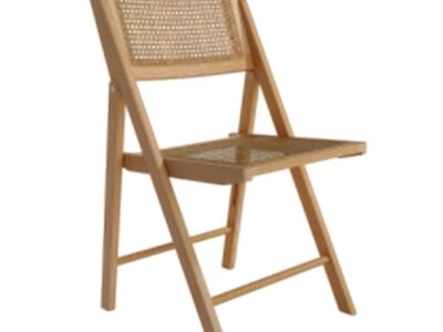 076- Silla Bruna. Silla plegable de fresno y ratán natural