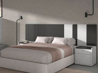 116- Composición E006. Dormitorio moderno con gran capacidad de almacenaje