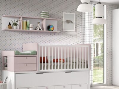 259. Composición F-313. Habitación infantil con cuna convertible y armario