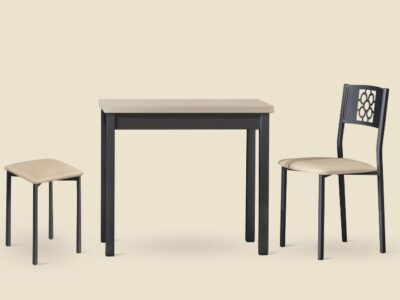 325. Conjunto Gema. Mesa extensible con 2 sillas para cocina